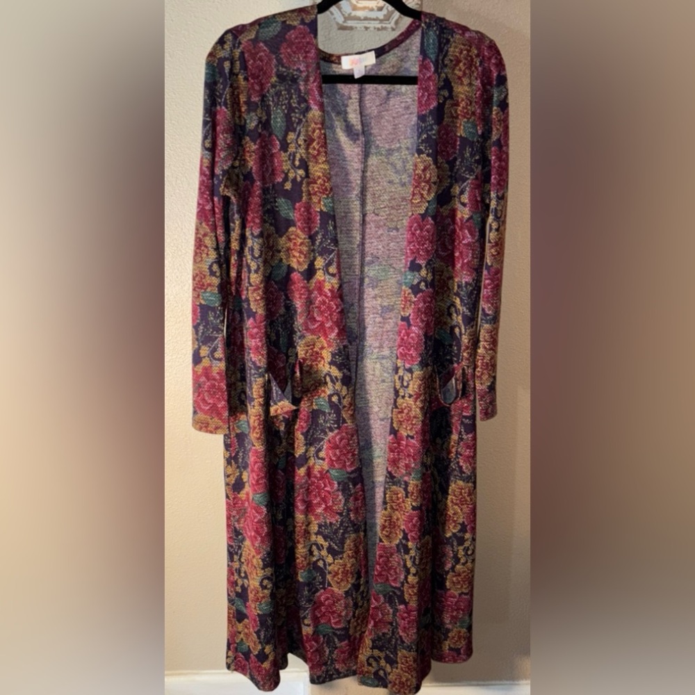 LuLaRoe Sarah Duster floral Multicolor Cardigan large